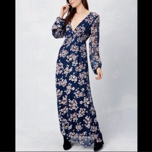 Lovestich velvet blossom tree maxi dress
